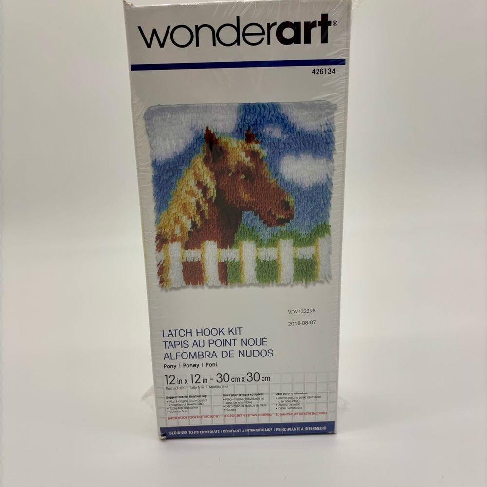 WonderArt Latch Hook Kit – Pony – 12” x 12” – Sealed